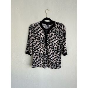 Elie McCarthy Woman Black/ White 3/4 Sleeve Blouse, Size PXS